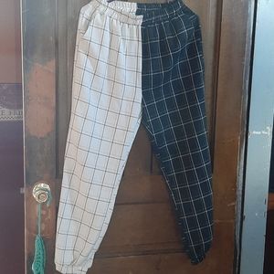 Romwe black and white pants